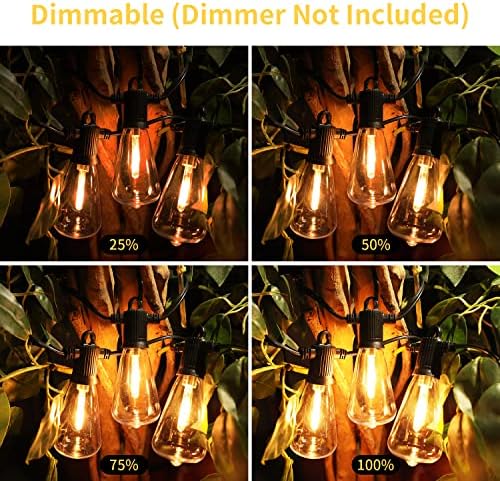 ZOTOYI 150FT Outdoor String Lights – Waterproof Shatterproof Festoon Lights