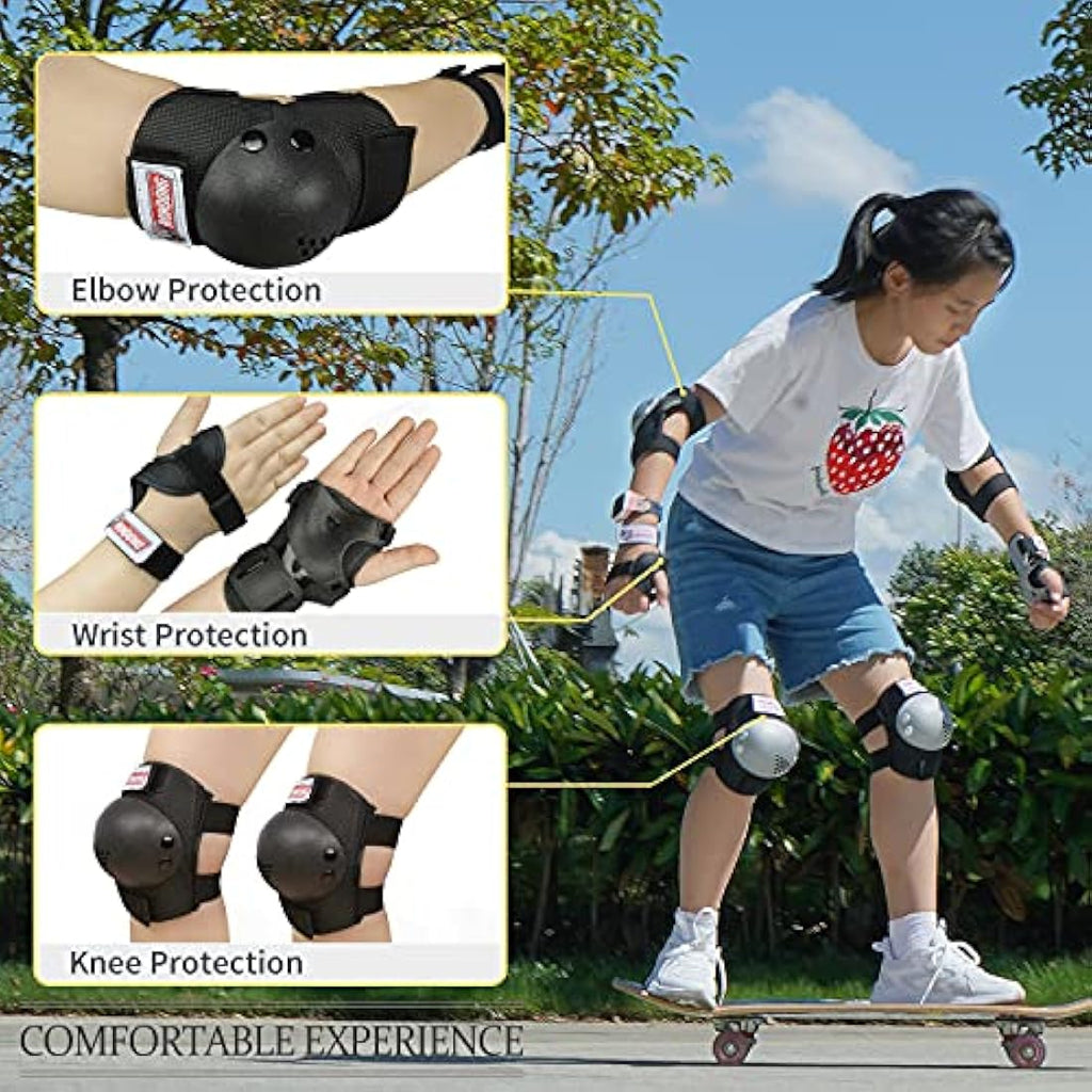 Jolof Store Kids Protective Gear Set – Knee Elbow Wrist Pads for 3-15