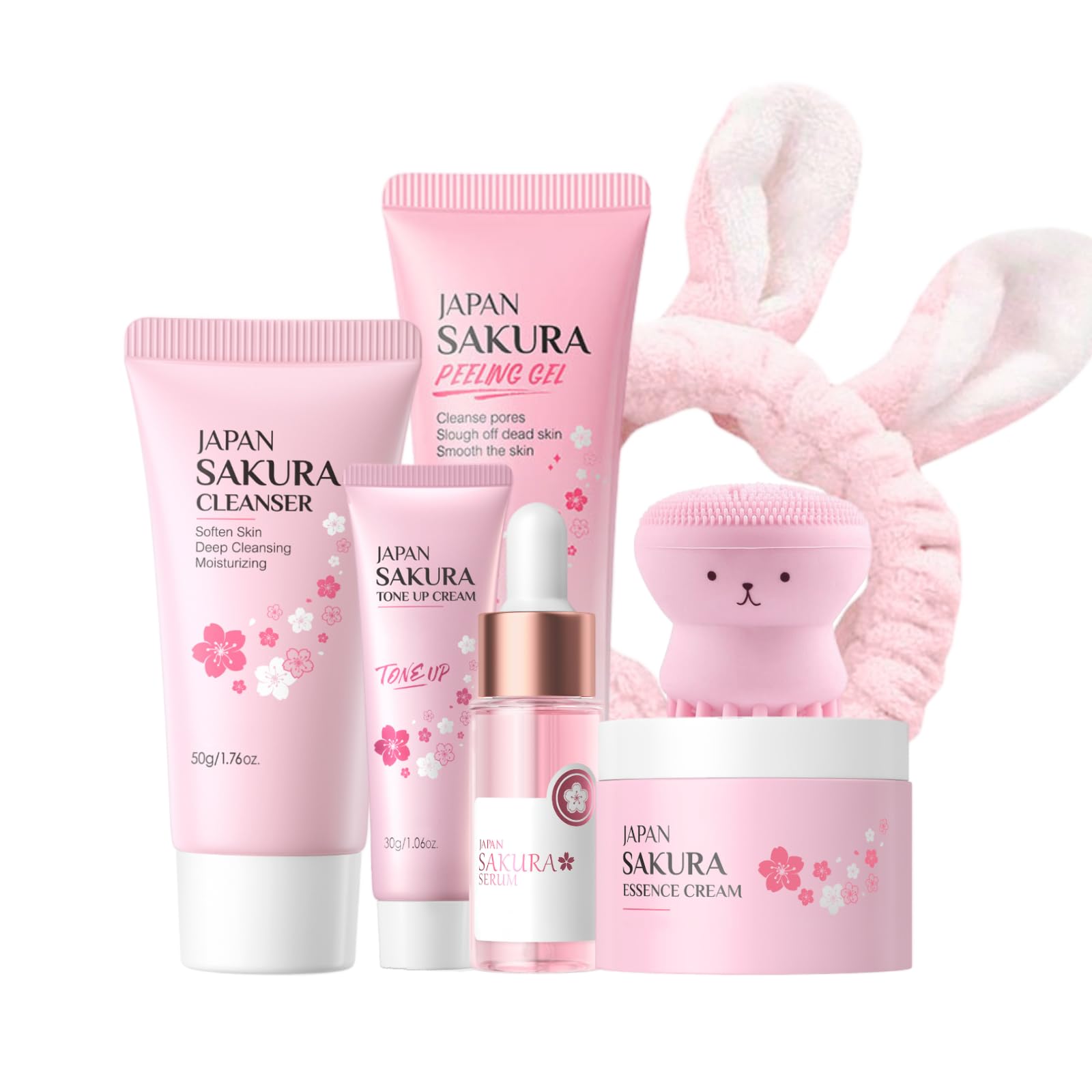 Sakura Skincare Gift Set - 5-Piece Hydrating Kit for Teens
