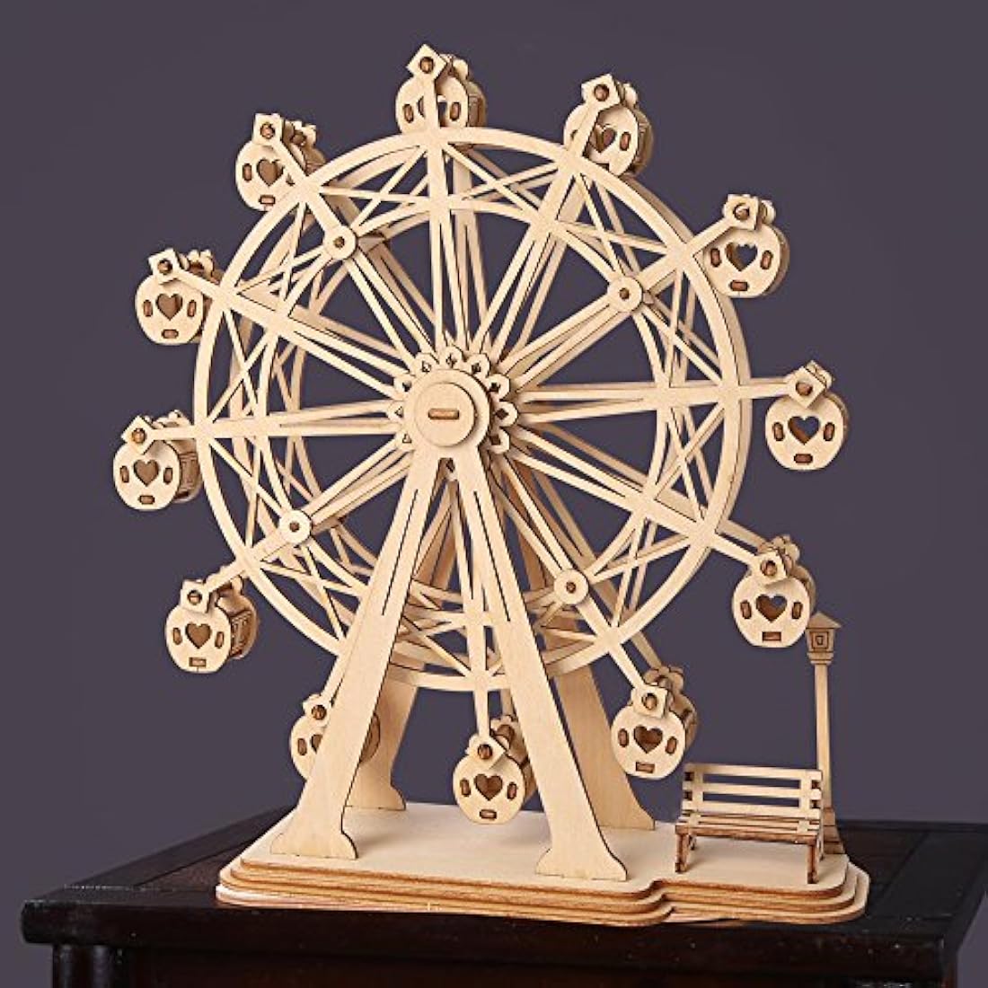 Rolife 3D Wooden Ferris Wheel Puzzle - Mechanical Model Kit for Adults