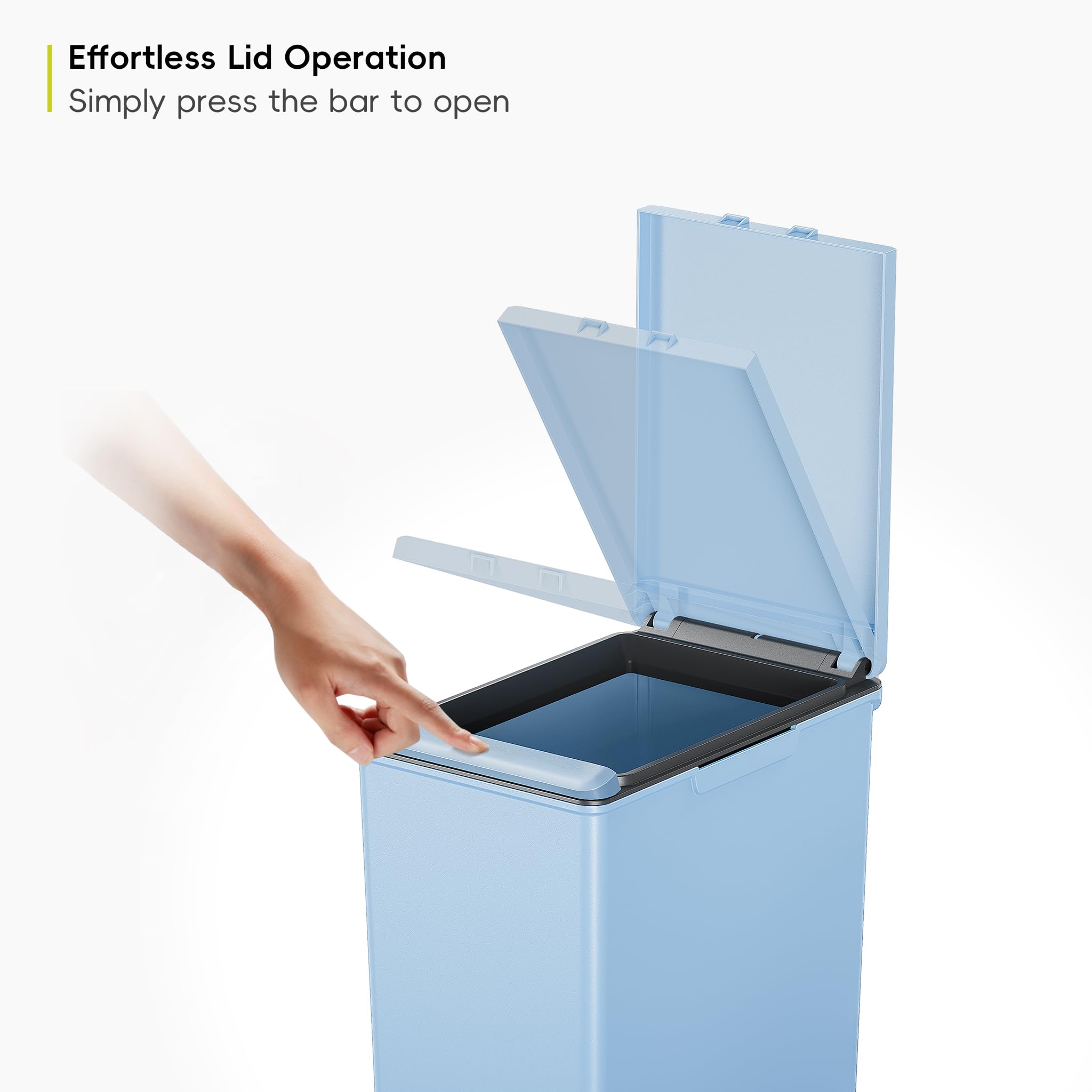 EKO Morandi Touch Recycling Bin – 30L Modular Kitchen Waste Bin, Blue