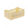 AYKASA Folding Crate, Sturdy Folding Box, Plastic, Stackable, Banana, Mini 27 x 17 x 11 cm