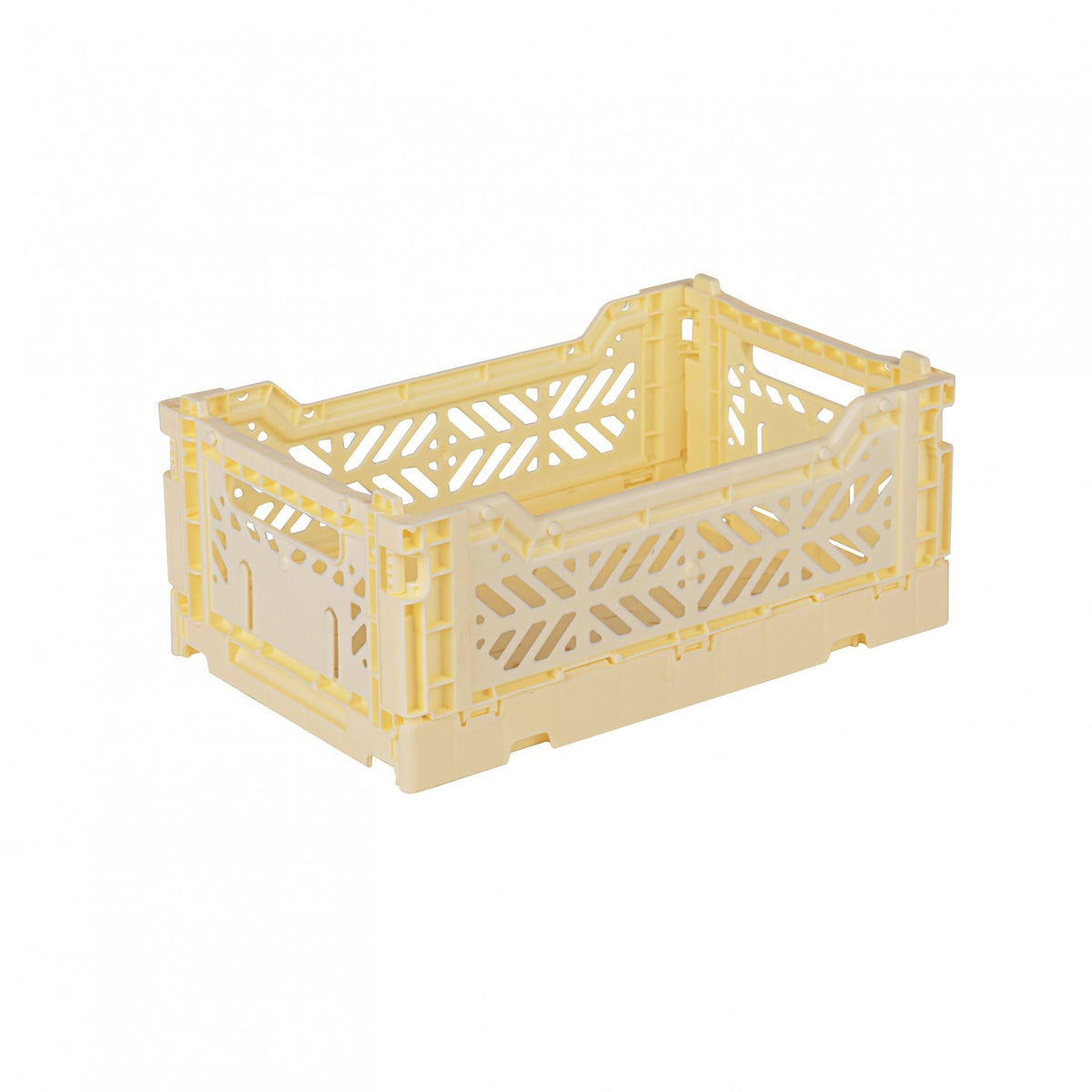 AYKASA Folding Crate, Sturdy Folding Box, Plastic, Stackable, Banana, Mini 27 x 17 x 11 cm