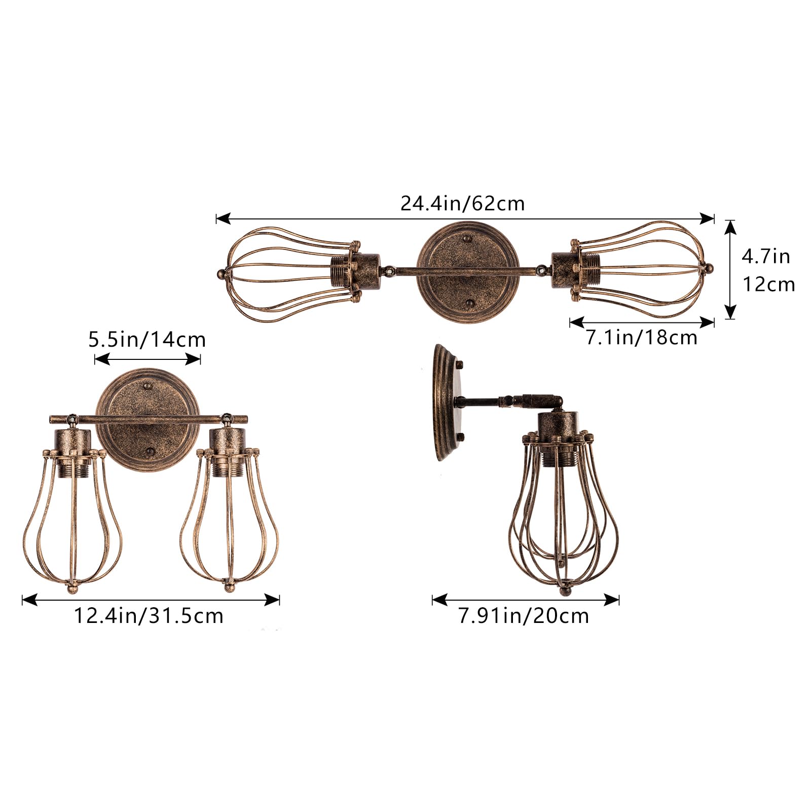 Luling Industrial Wire Cage Wall Sconce – Vintage Oil Rubbed Bronze Light