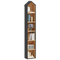 YITAHOME 6-Tier Bookshelf, Bookcase Unit White Frame & Natural Oak Interior, Space-Saving Design for Home & Office, B & Oak, 30W × 23.5D × 181H CM