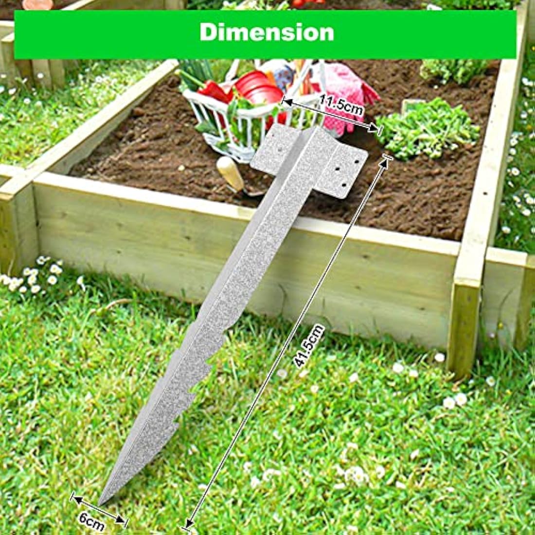 Dijia 20-Pack Heavy Duty Galvalume Railway Sleeper Brackets – 16.3" Stakes