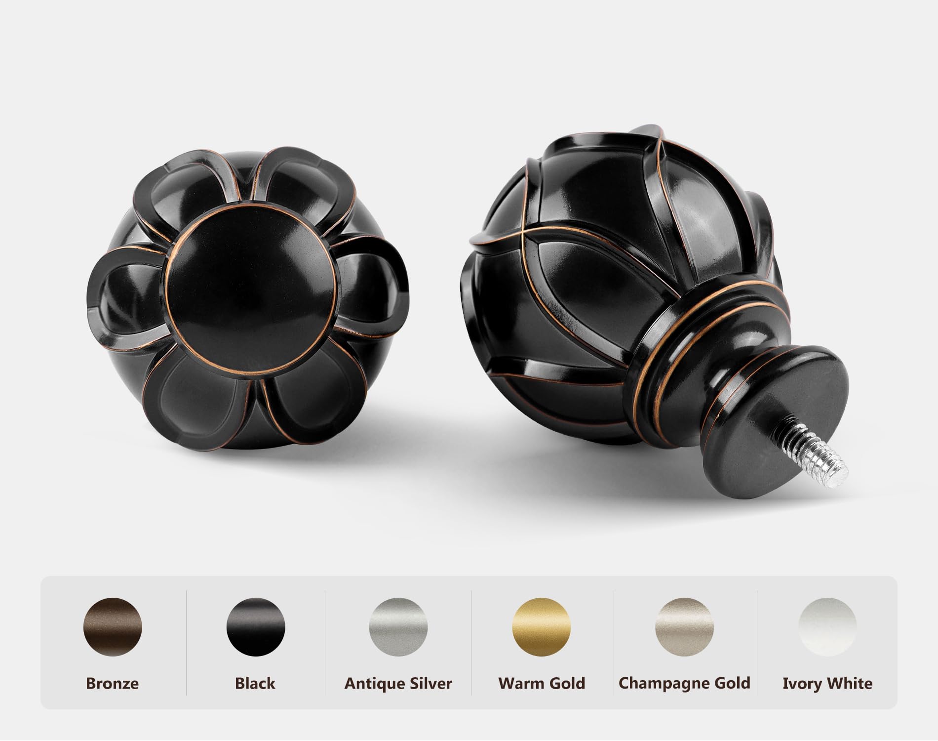 KAMANINA Black Adjustable Curtain Pole | 80-365cm Netted Texture Rod