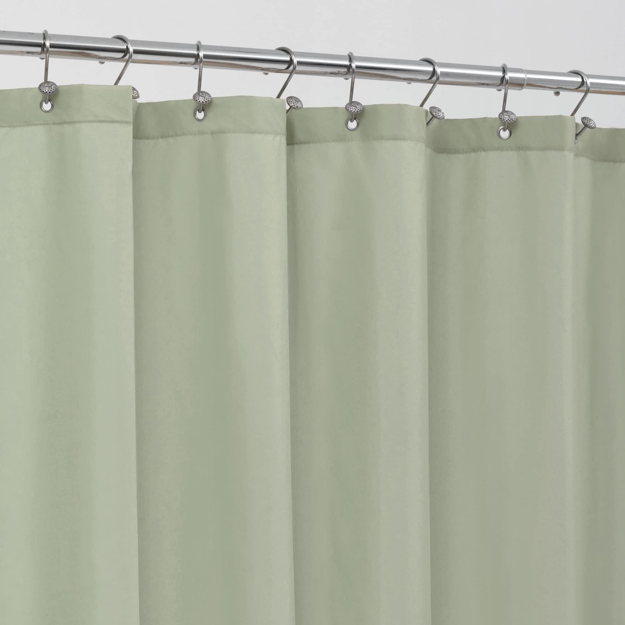 Alyvia Spring Sage Green Fabric Shower Curtain Liner – Waterproof & Weighted