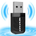 NEWFAST 1300Mbps WiFi Adapter for PC | Dual Band USB Dongle for Windows