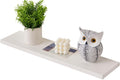 Gieanoo 60cm White Floating Shelf | Solid Oak Wood Wall Mounted Ledge