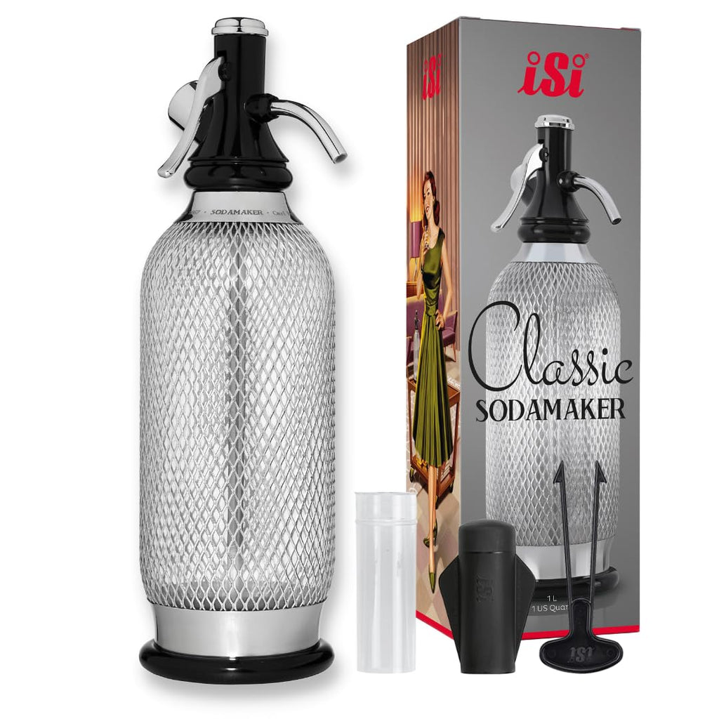 iSi Sodamaker Classic 1.0L Stainless Steel Soda Siphon & Water Bubbler