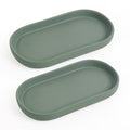 Ceramic Bathroom Tray Set – 2 Pack Small Oval Vanity Trays
