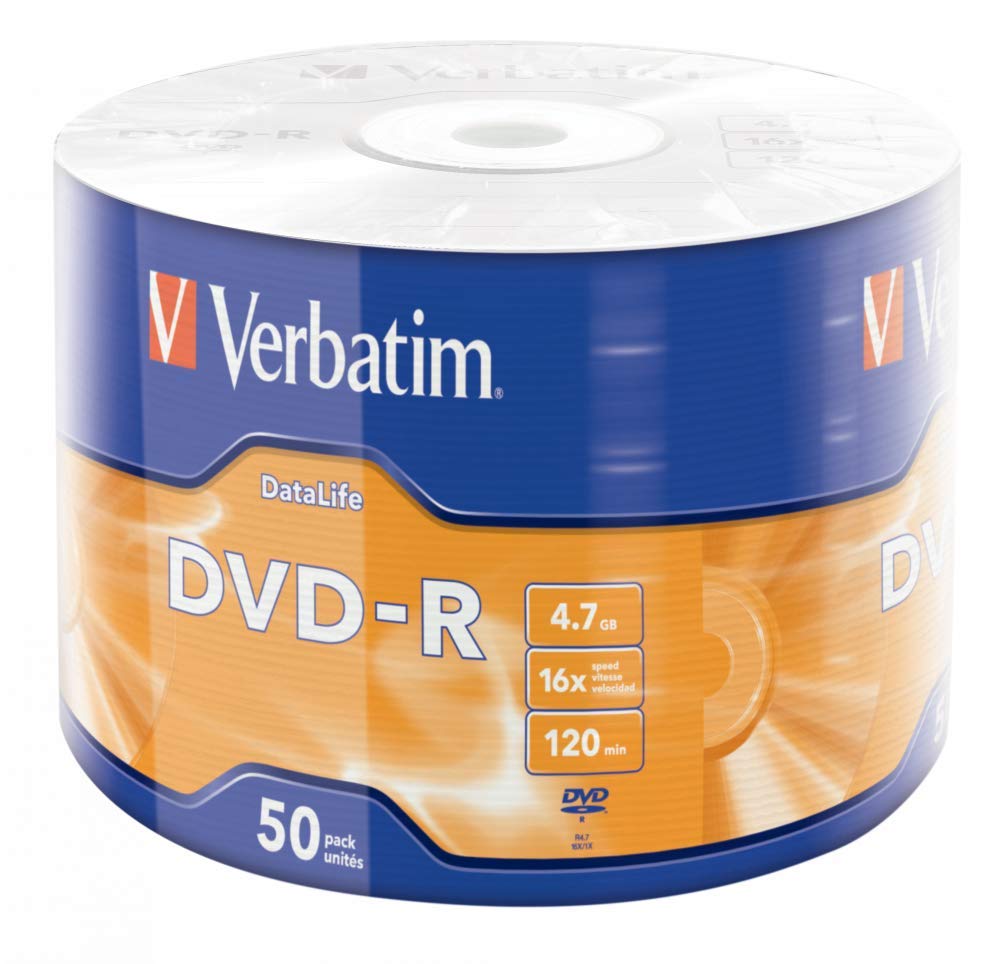 Verbatim DVD-R 4.7GB 16x DataLife Matt Silver - Hardcoat Pack of 50