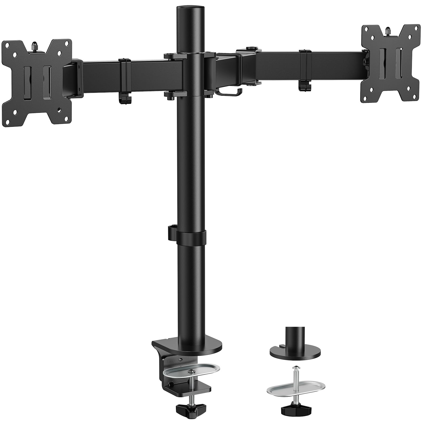 HUANUO Dual Monitor Arm Desk Mount – Heavy-Duty Steel for 13-32" Screens