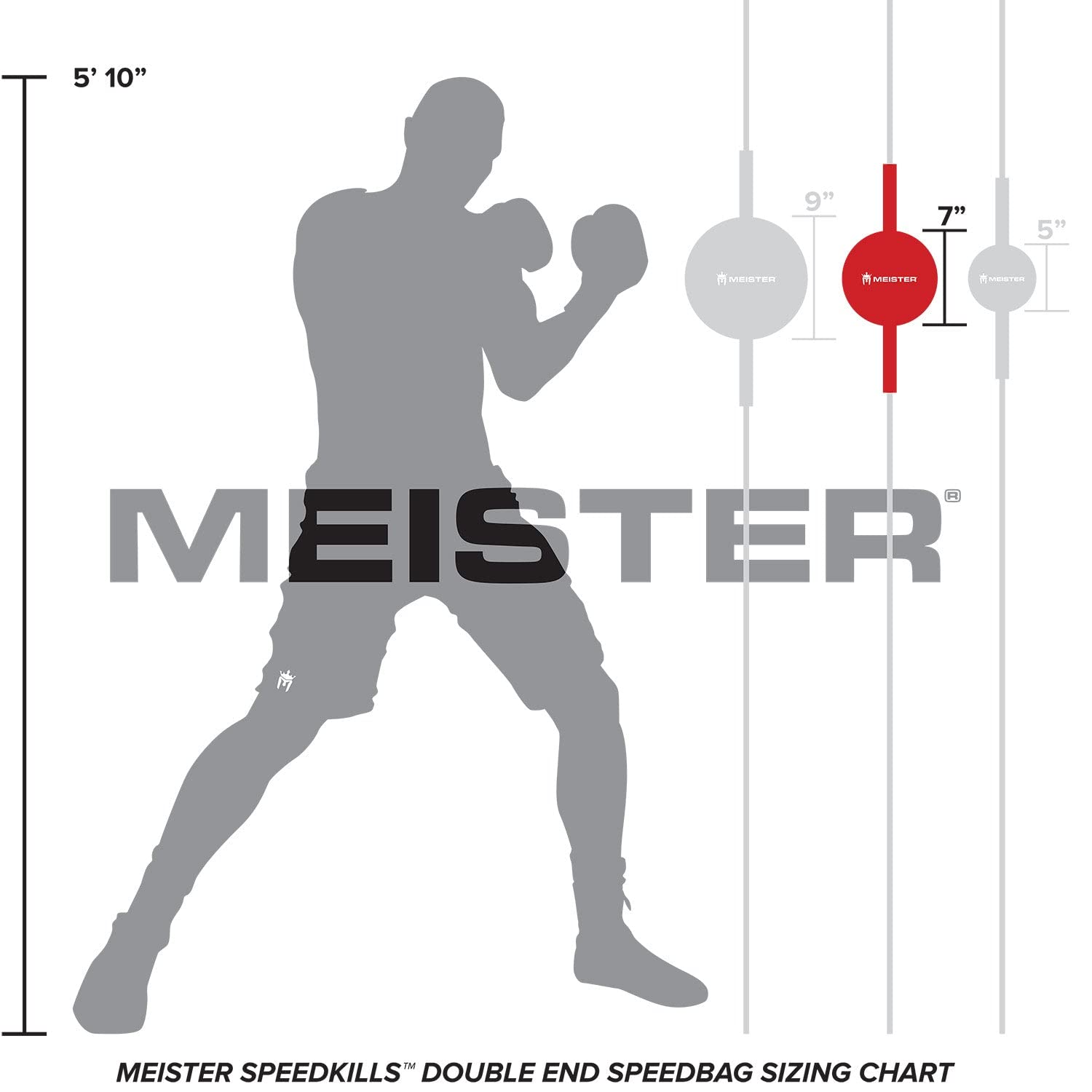 Meister SpeedKills Double-End Leather Speed Bag - Black - Medium (7")