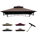 CoastShade 8x5 Grill Gazebo Replacement Canopy – Double Tiered Roof, Brown
