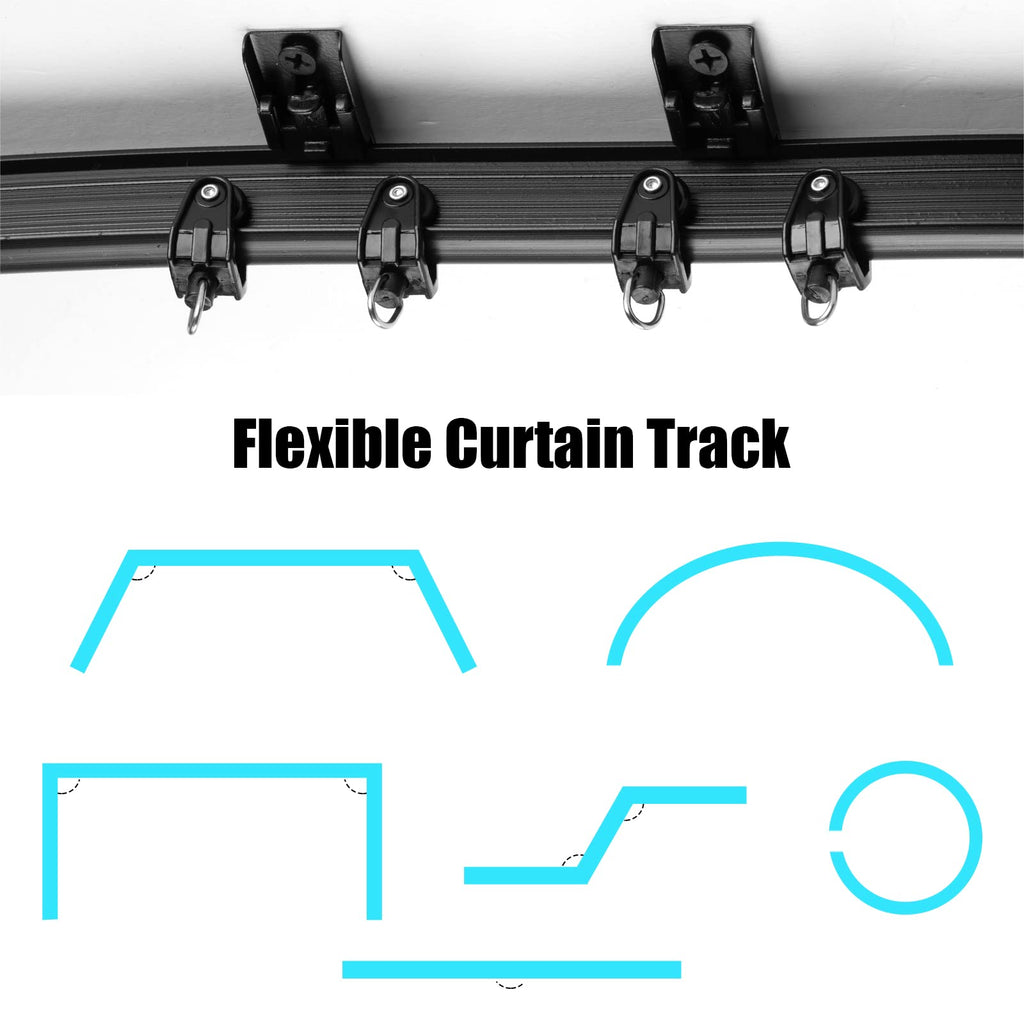 Flexible Bendable Ceiling Curved Curtain Track Mount Windows Shower Curved Track for Curtain Rail with Track Curtain System RV Curtain Track Bed - image 3
