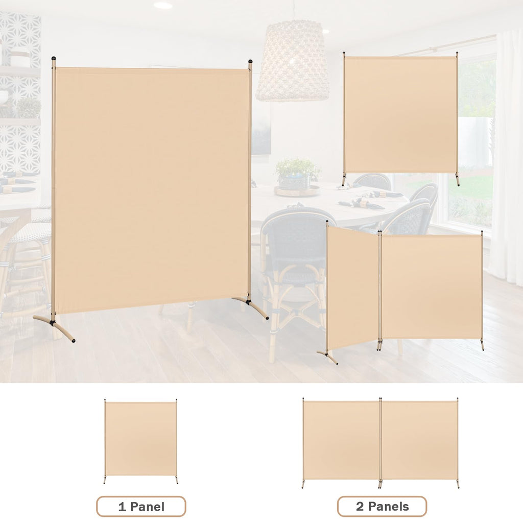 Angel Living 1 Panel Room Divider, Light Beige - image 2
