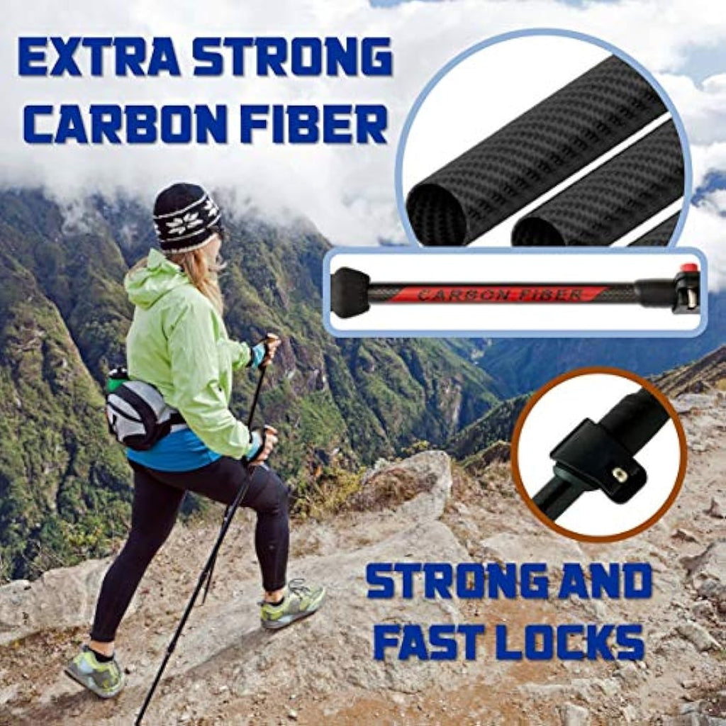 AltaiTrek PRO Carbon Fiber Trekking Poles | Ultralight Cork Handle Pair