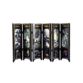 Miniature Asian Screen – Panda Decor Wood & Metal 6-Panel