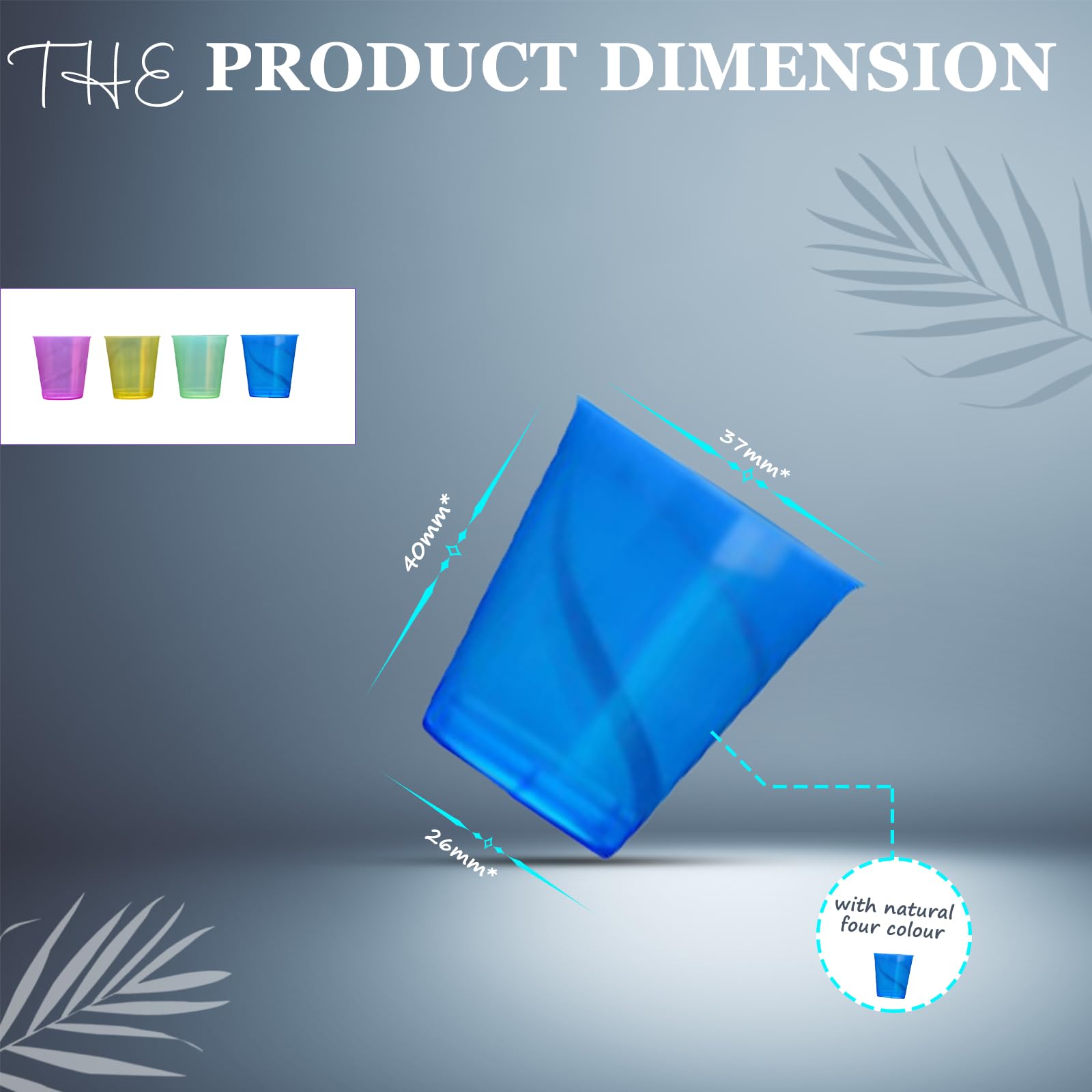 Jolof Store 1600 Neon Plastic Shot Glasses - 30ml Reusable Party Cups