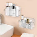 CGBE 2-Pack Adhesive Bathroom Shelves | Clear No-Drill Shower Caddy Organizer