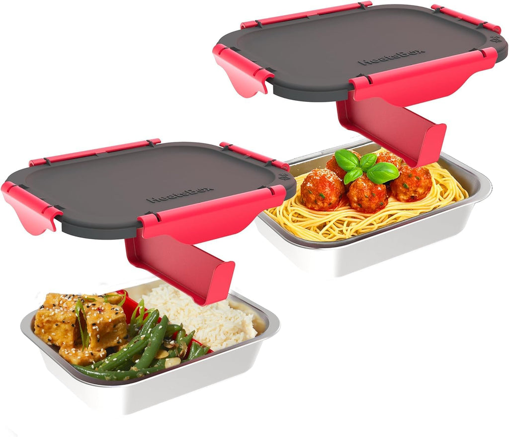 Faitron HeatsBox Inner Dish Set: 2 Leak-Proof Stainless Steel Bowls