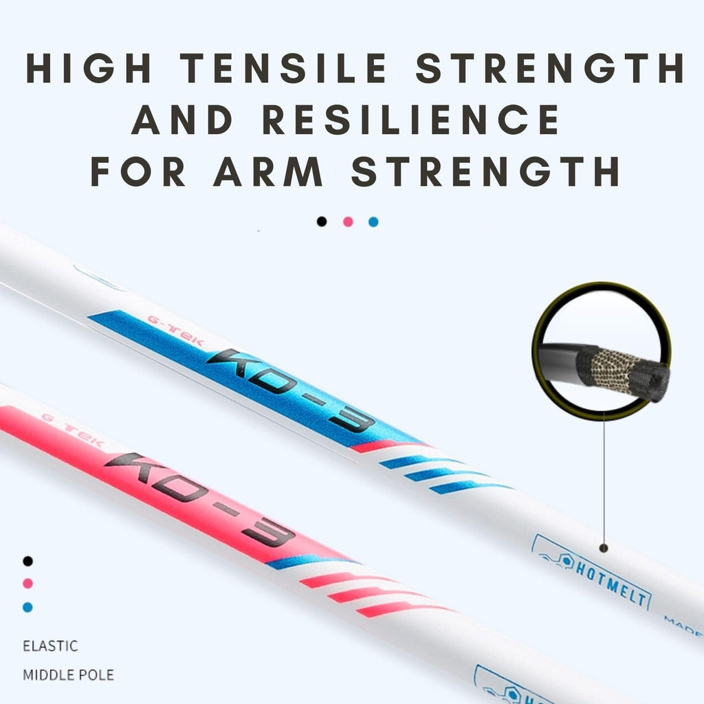 Kawasaki Badminton Racket Set | Carbon Fiber Graphite Shaft with 3 Shuttlecocks