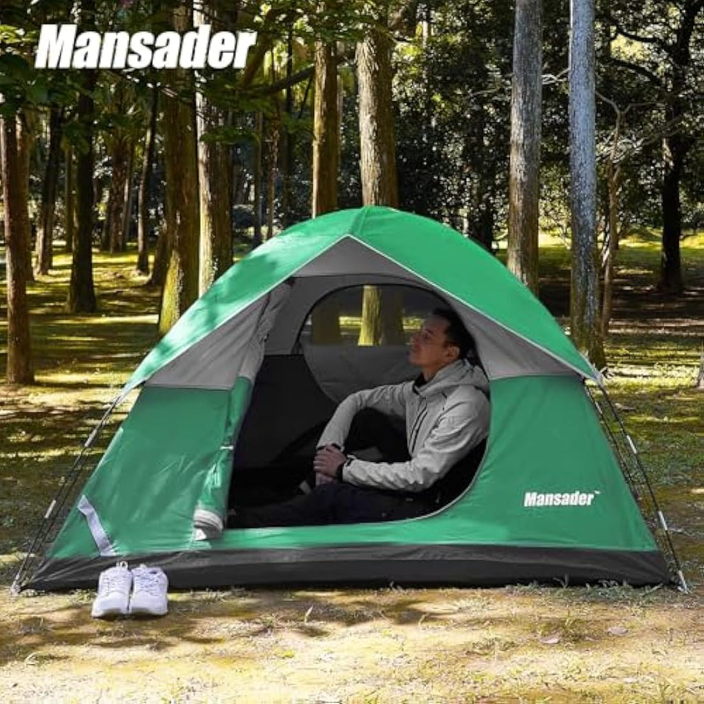 Mansader 2-3 Person Dome Camping Tent – Waterproof Lightweight Hiking Shelter