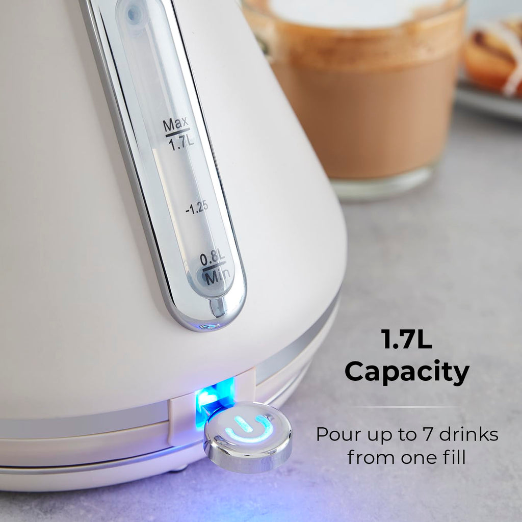 Tower Cavaletto Pyramid Kettle | 1.7L Fast Boil 3000W | Latte & Chrome