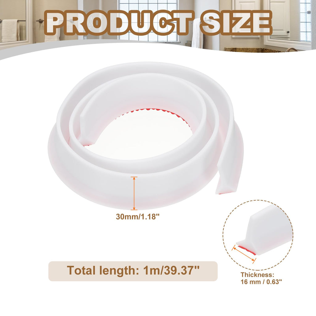 PATIKIL 39 Inch Collapsible Shower Threshold Water Dam Guard, Shower Stopper Barrier Self Adhesive Sink Splash Guards for Frameless Shower Door - image 2