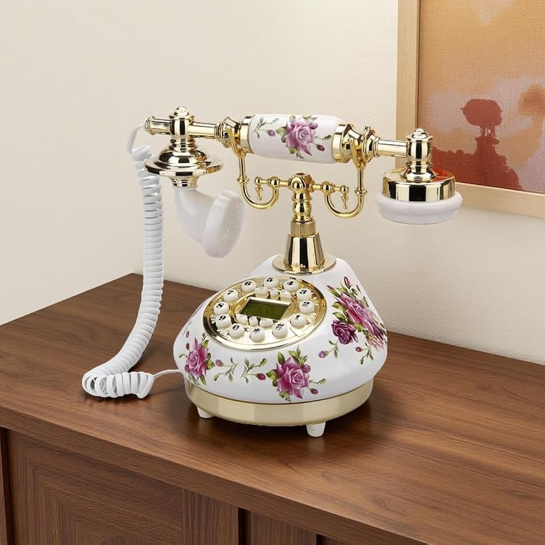 Jolof Store Retro Ceramic Antique Telephone – Vintage Landline Home Decor