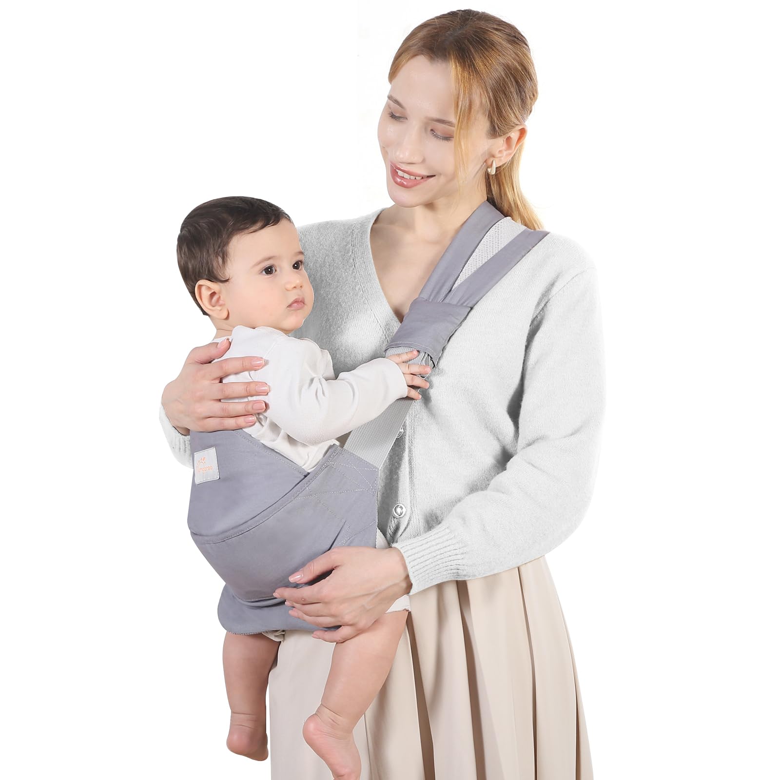 Mumgaroo Baby Sling – Adjustable Breathable Toddler Carrier, Grey
