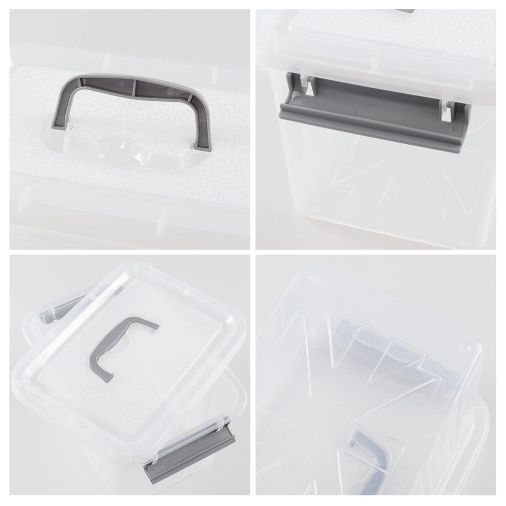 Saedy 6 L Small Lidded Storage Box, 6 Pack Plastic Latch Storage Container - image 3