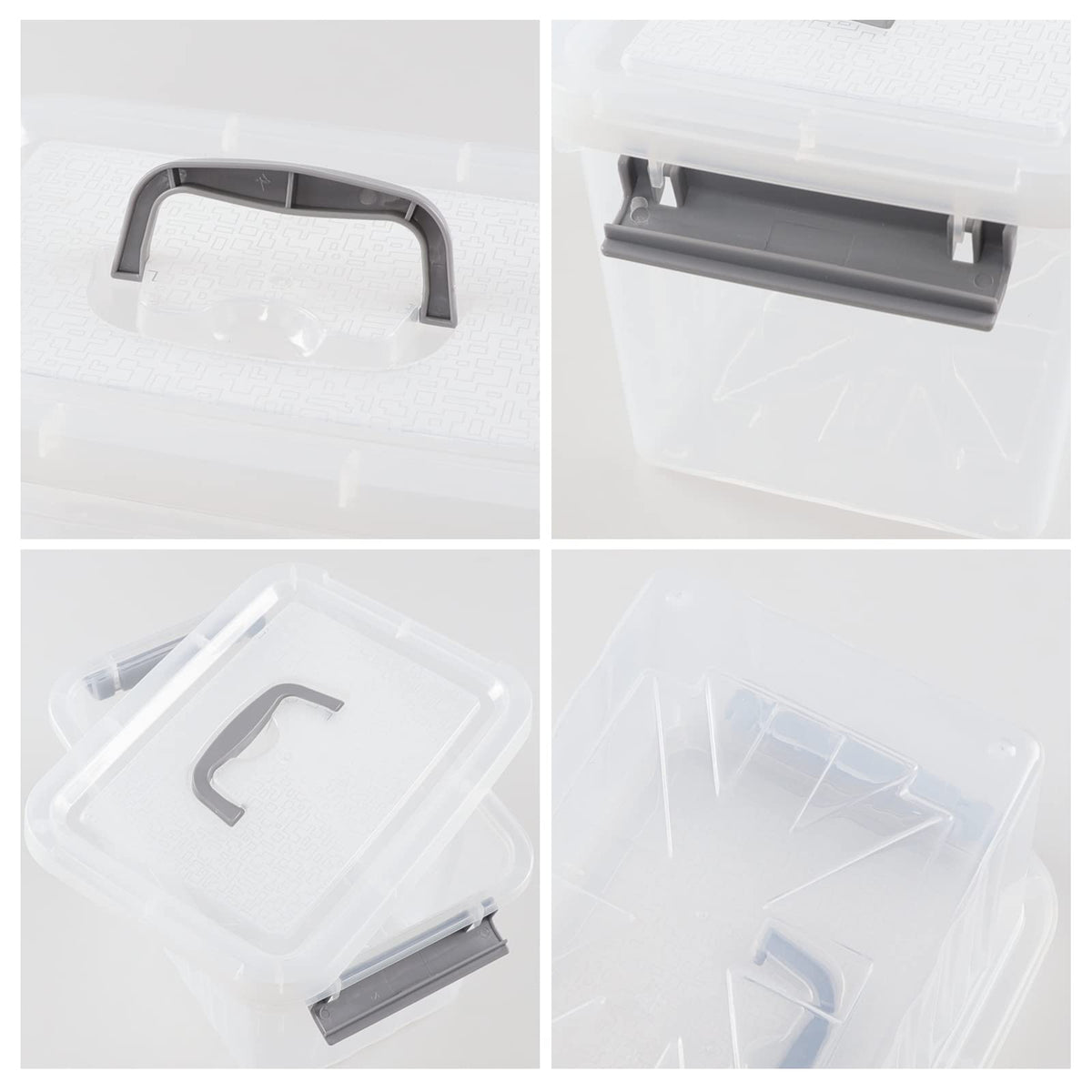 Saedy 6 L Small Lidded Storage Box, 6 Pack Plastic Latch Storage Container - image 3