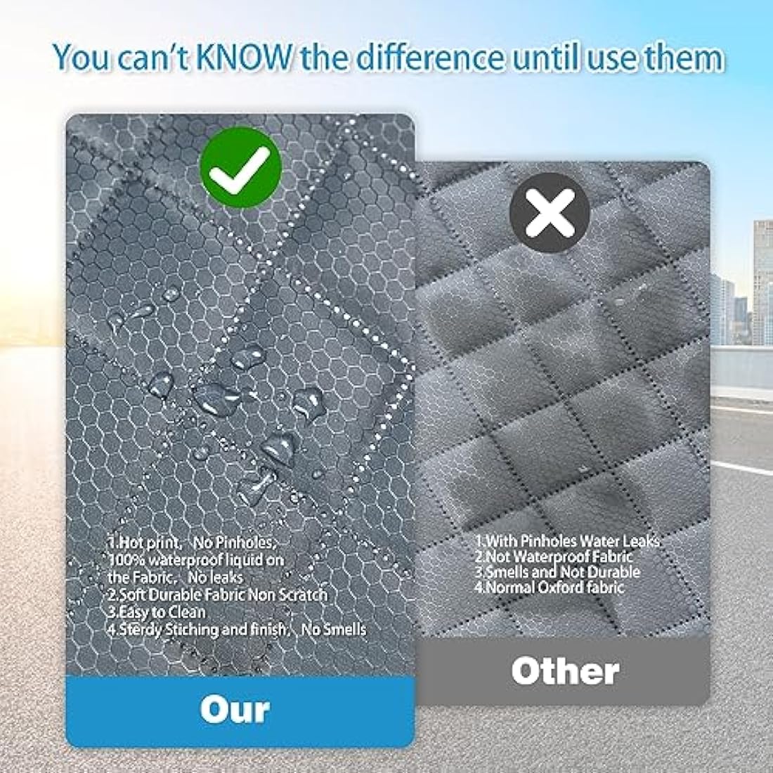 ANOSOSPECIAL Dog Car Seat Cover | Waterproof Grey Back Seat Protector
