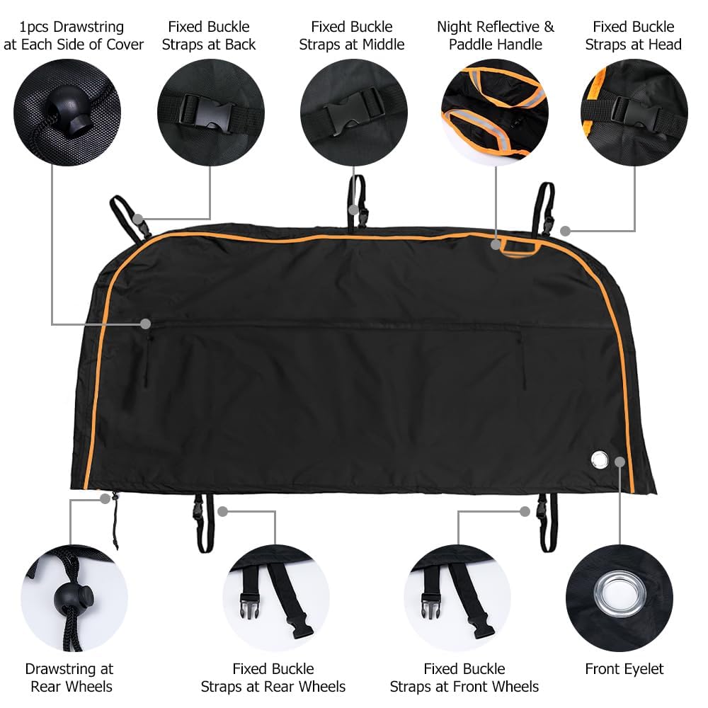 ZCOINS Waterproof Bike Cover for 2 Bikes | Heavy-Duty 600D Fabric for Transport