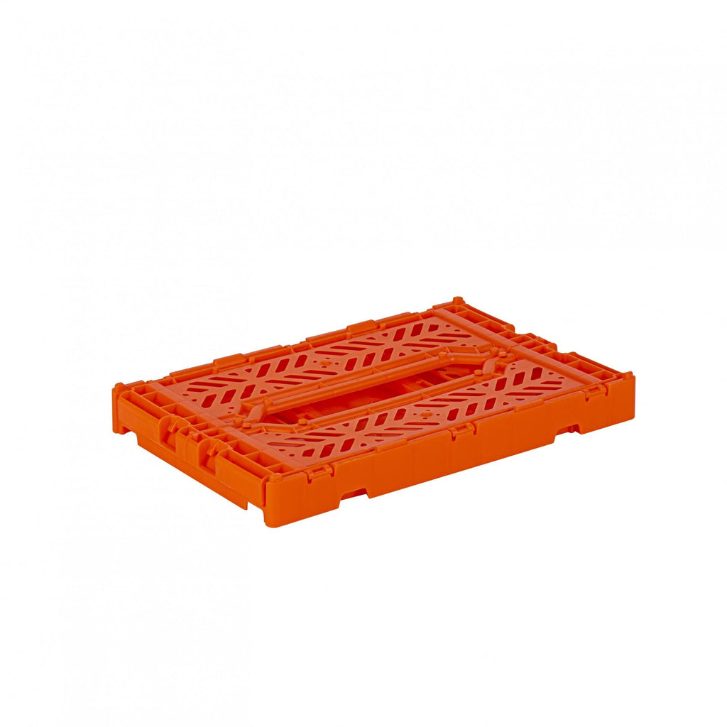 AYKASA Folding Crate, Sturdy Folding Box, Plastic, Stackable, Orange, Mini 27 x 17 x 11 cm - image 3