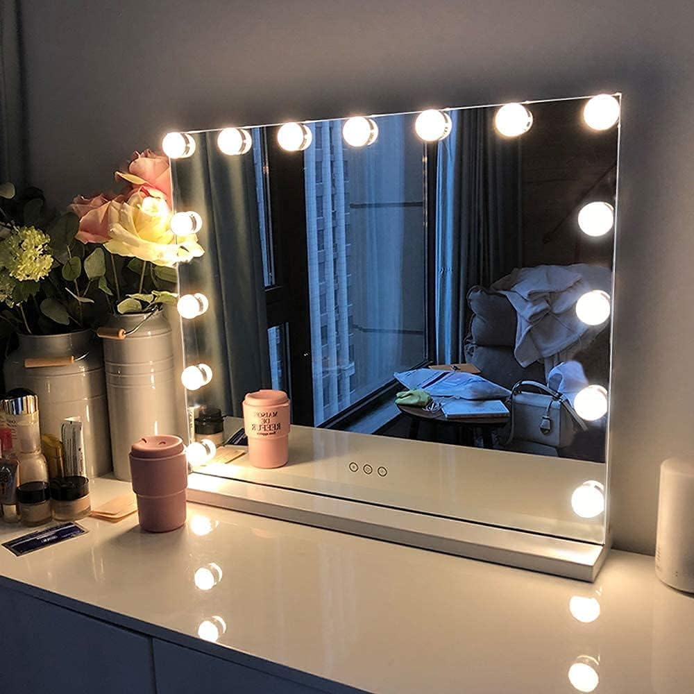 FENCHILIN Hollywood Vanity Mirror with Lights | 15 Bulbs & USB Charging Port
