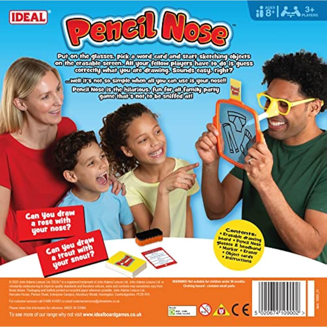 Ideal Pencil Nose Drawing Game – Family Party Board Game for Ages 8+