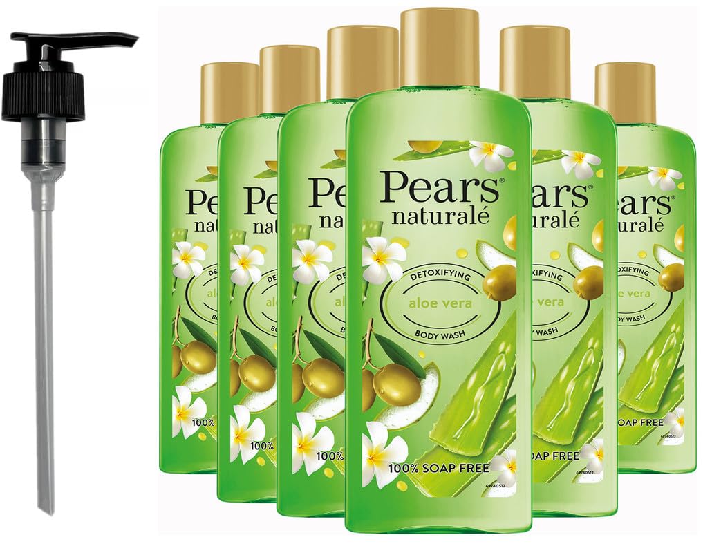 Pears Naturale Aloe Vera Body Wash - 250ml (6 Pack) with Pump