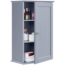 Yaheetech Bathroom Wall Cabinet with 3-Height Adjustable Shelf, 1 Door, Grey - image 1