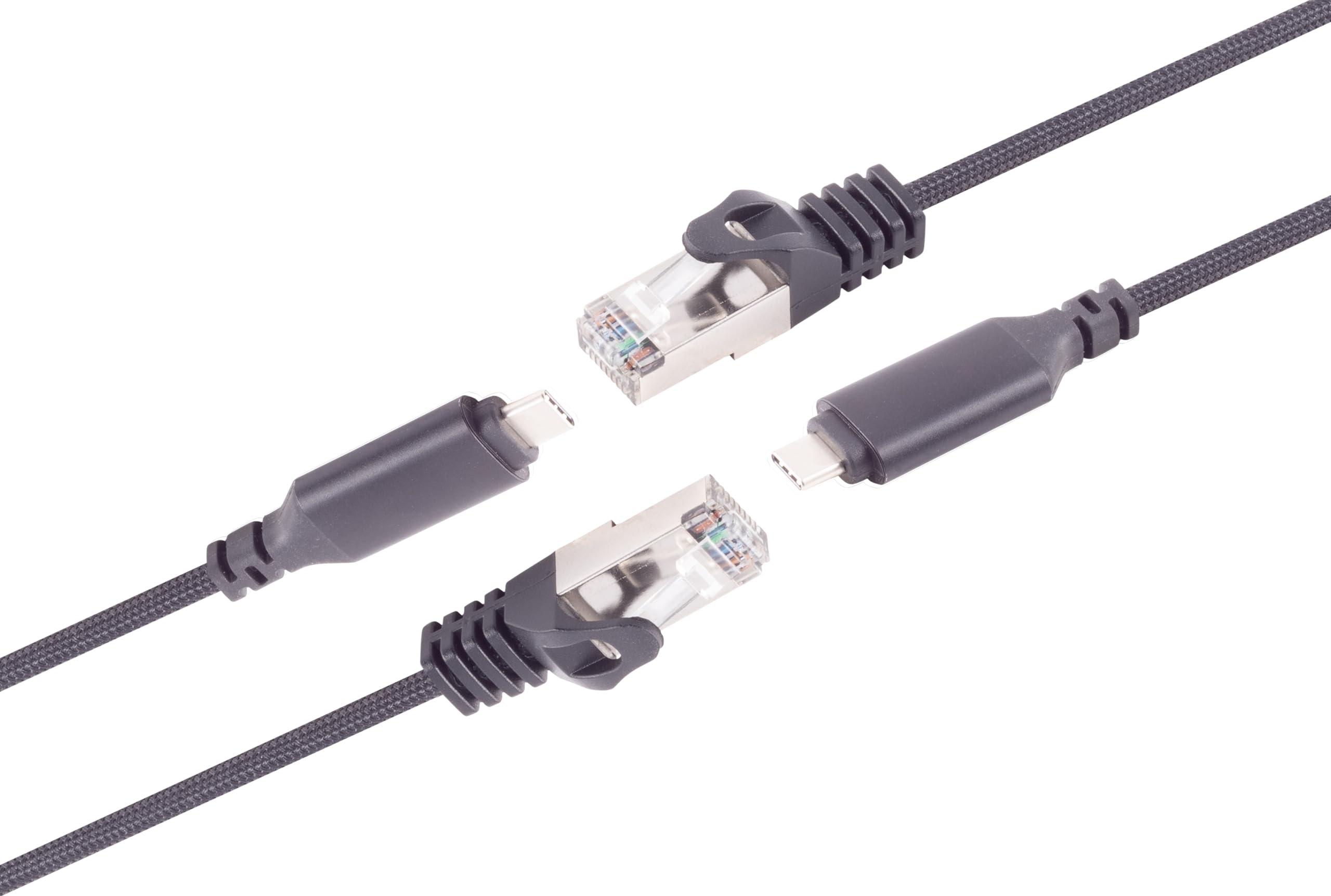 1aTTack.de USB-C to Ethernet Adapter Cable | 3m Cat6 Gigabit – 2 Pack