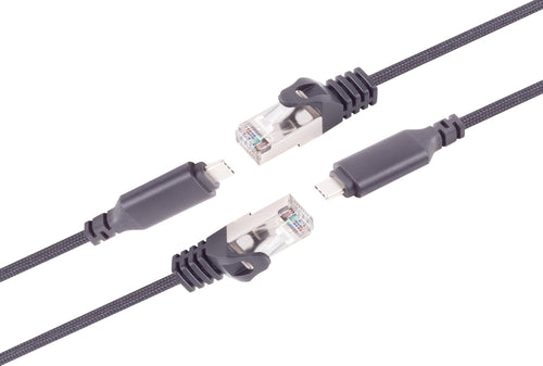 1aTTack.de USB-C to Ethernet Adapter Cable | 3m Cat6 Gigabit – 2 Pack