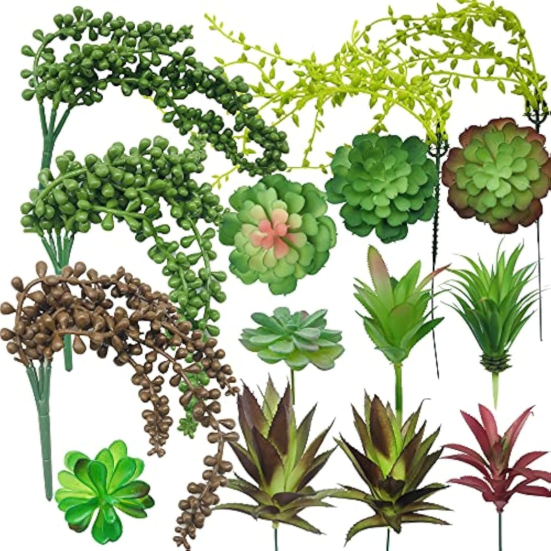 15 PCS Artificial Succulent Plants – Realistic Faux Greenery