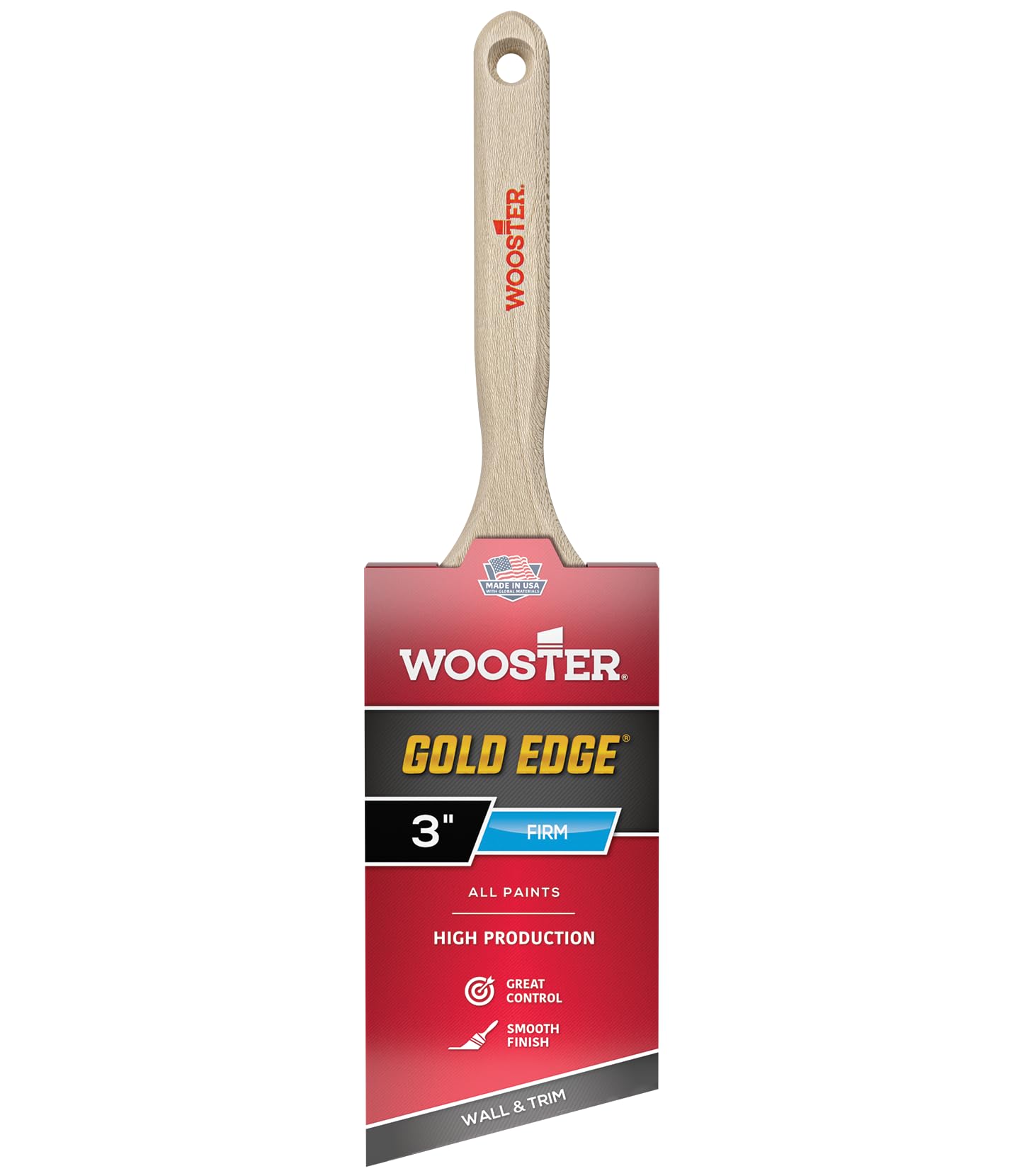 Wooster Brush Gold Edge 3 Inch Angle Sash Paintbrush | Soft Polyester