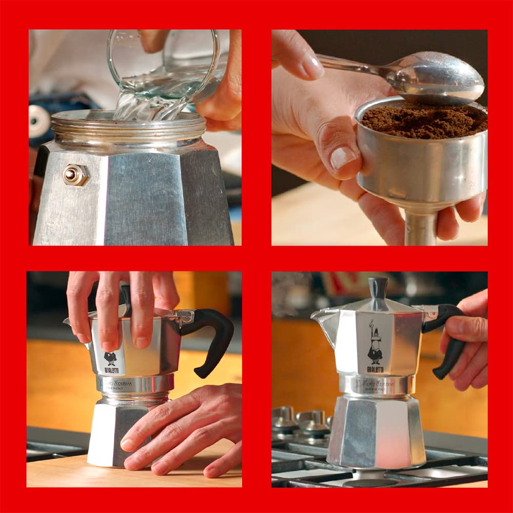 Bialetti Moka Express Caffettiera in Alluminio - 6 Tazze, Argento