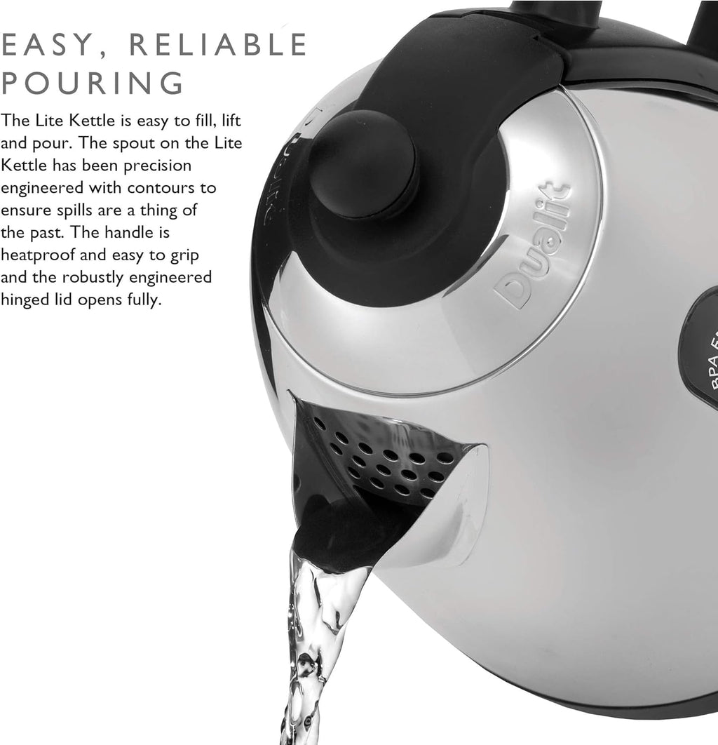 Dualit Lite 1.5L Jug Kettle – Fast Boil Stainless Steel – Black