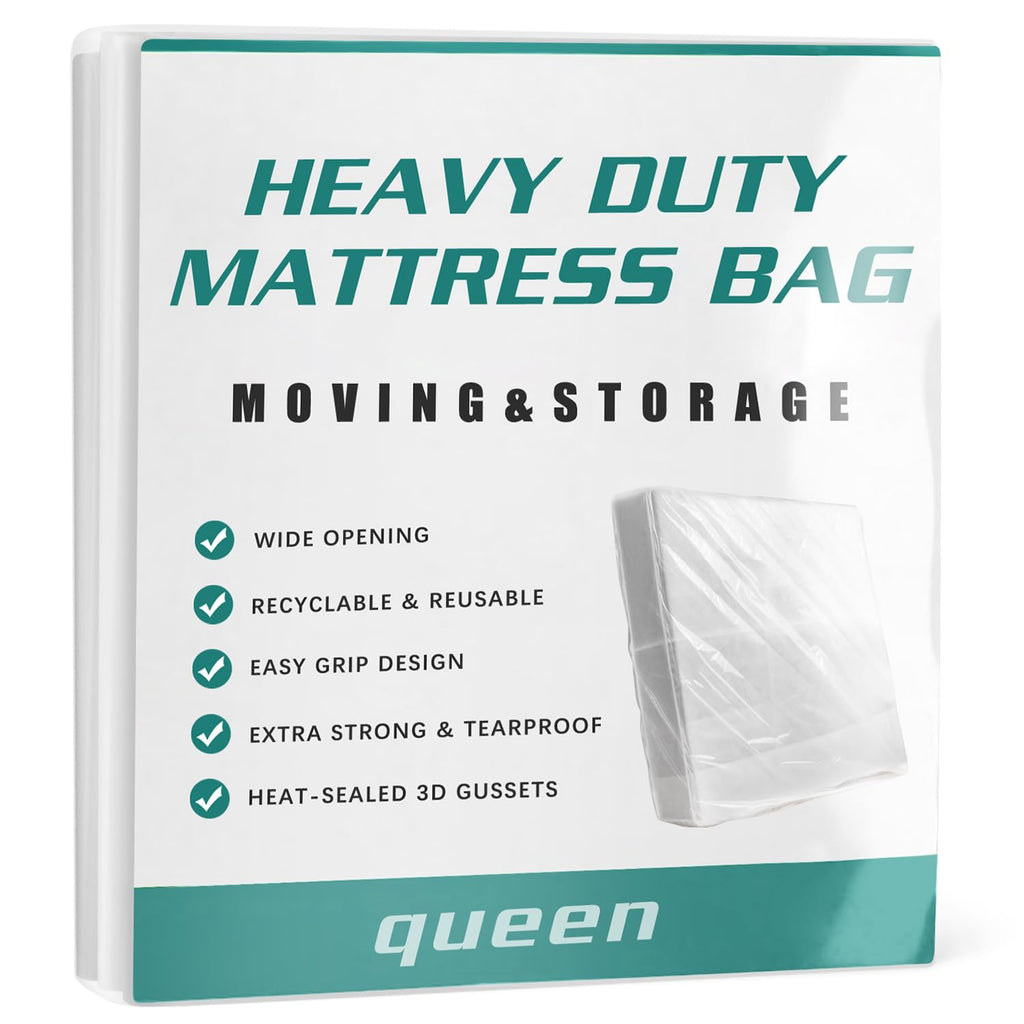 Double Mattress Bag for Moving and Storage,Mattress Protector Storage Bag,Waterproof Mattress Storage Bag,Heavy Duty, Reusable, Tearproof Queen - image 1