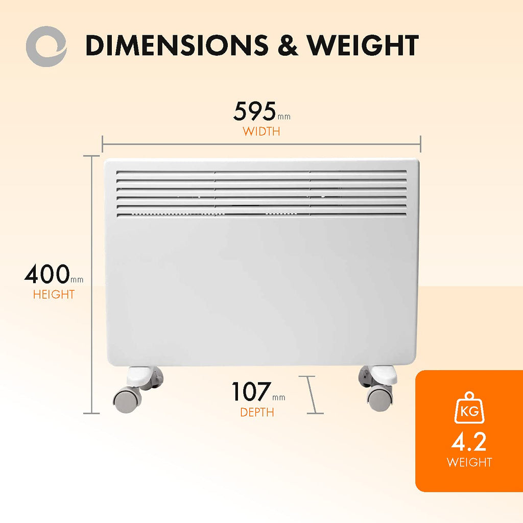 Devola 1500W Eco Electric Panel Heater – Slimline Wall Mounted & Portable